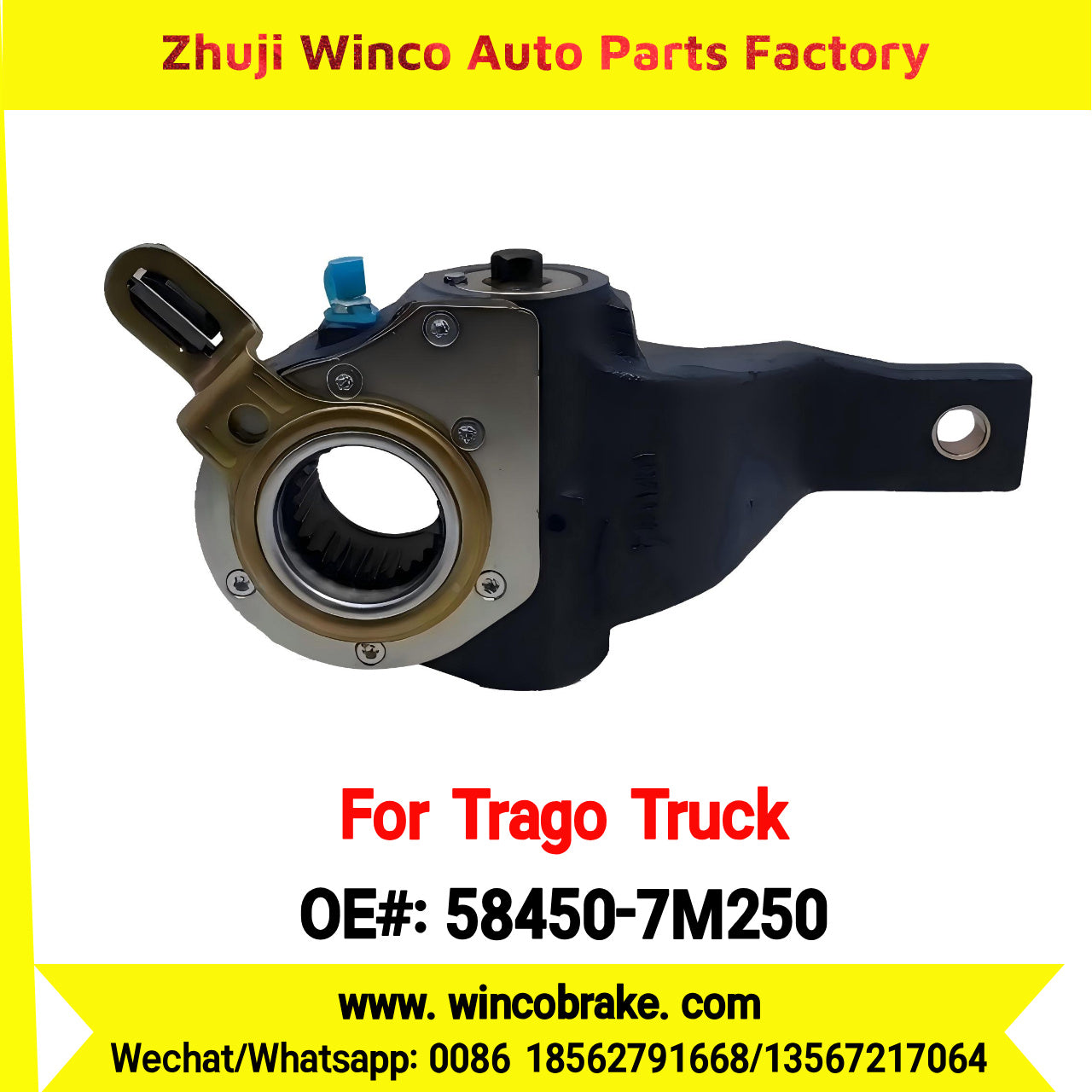 Winco OEM 58450-7M250 Factory Supply Auto Rear Brake Slack Adjuster Designed for Trago Trucks