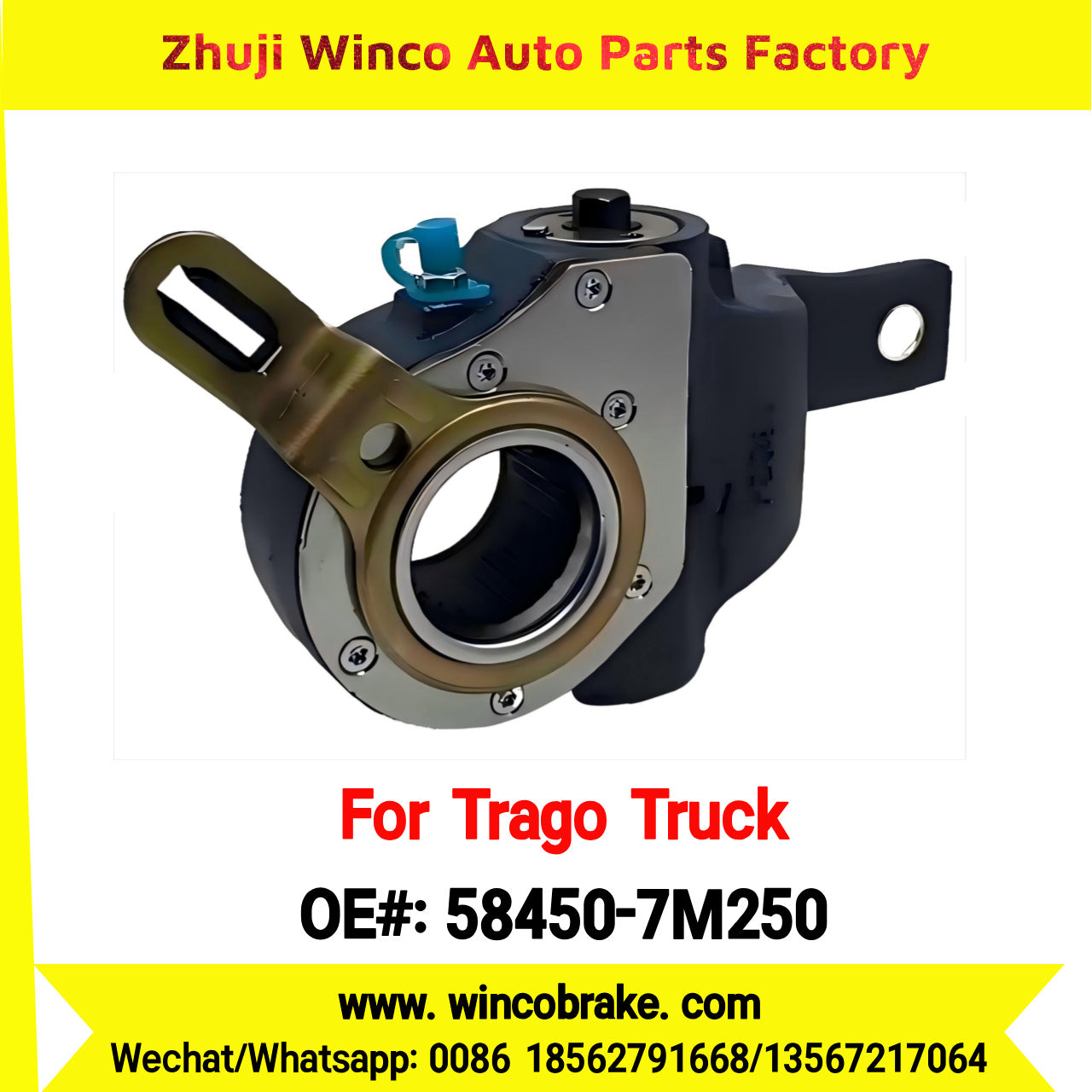 Winco OEM 58450-7M250 Factory Supply Auto Rear Brake Slack Adjuster Designed for Trago Trucks