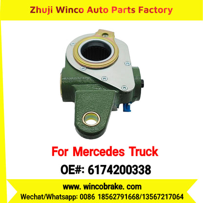 Winco OEM 6174200338 Brake Adjuster for Mercedes Benz Truck Automatic Slack Adjuster Auto Parts Brake Adjusting Arm Haldex Type 1 Hole TO FIT MERCEDES Trucks LH 26 Teeth Replace Haldex 70952