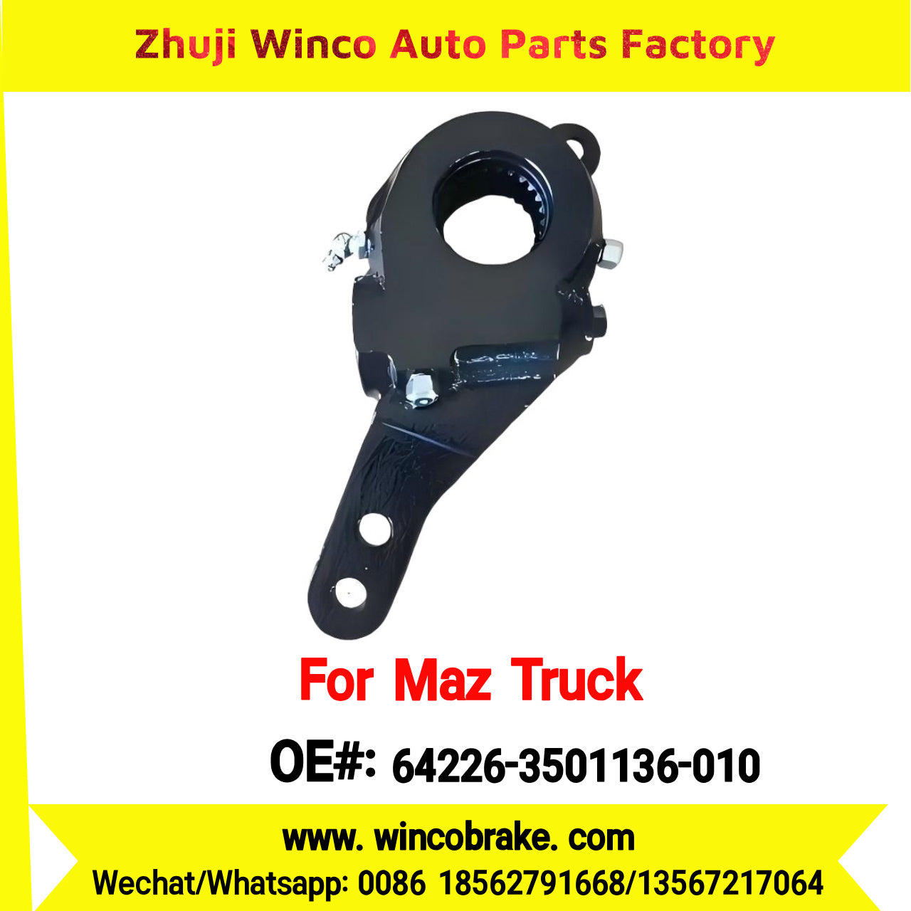 Winco OEM 64226-3501136-010 Automatic Slack Adjuster for Straight 25 Teeth MAZ Truck Russian Heavy Duty