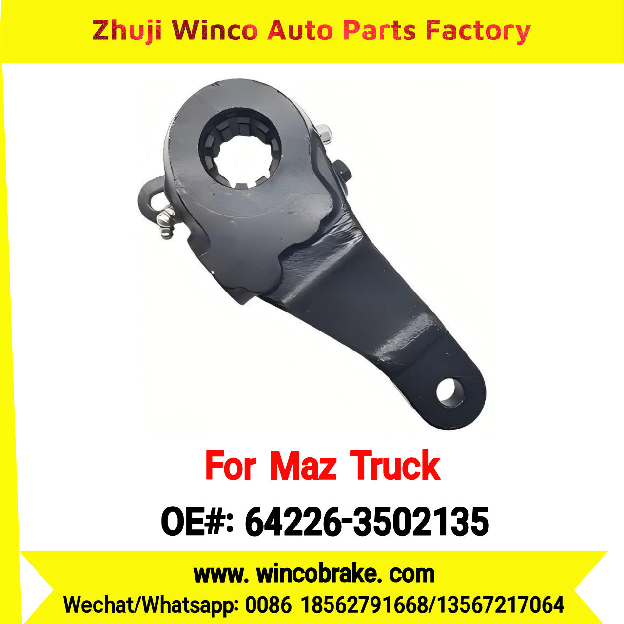 Winco OEM 64226-3502135 Automatic Slack Adjuster for RH 10 Teeth MAZ Truck Russian Heavy Duty