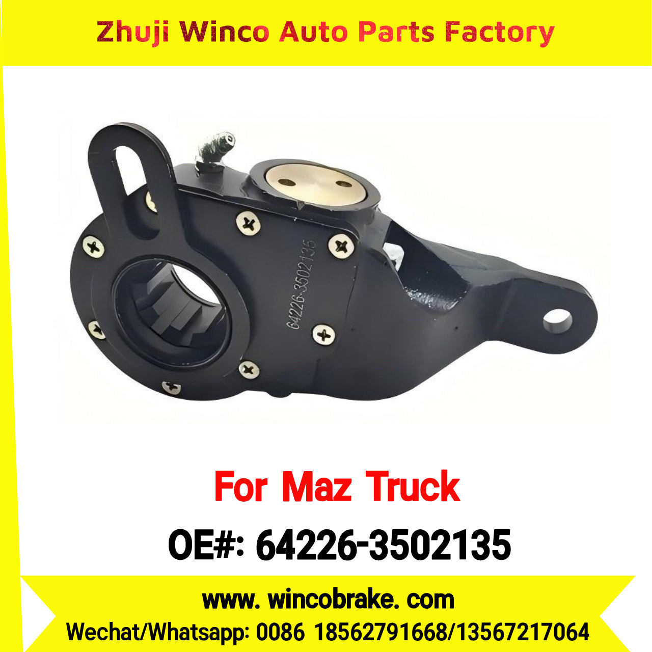 Winco OEM 64226-3502135 Automatic Slack Adjuster for RH 10 Teeth MAZ Truck Russian Heavy Duty