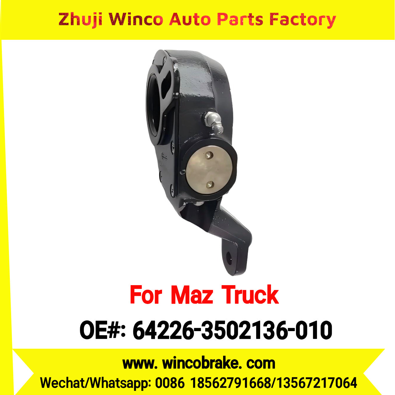 Winco OEM 64226-3502136-010 Automatic Slack Adjuster for LH 25 Teeth MAZ Truck Russian Heavy Duty Maz Serie 200