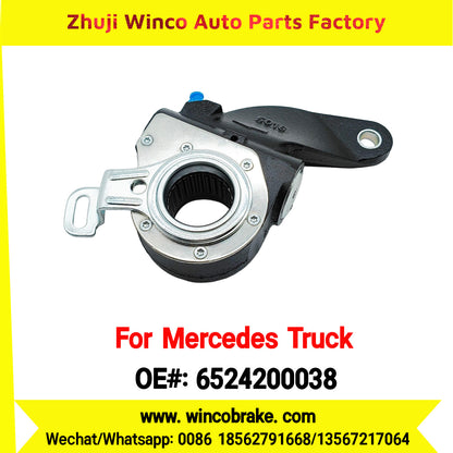 Winco OEM 6524200038 Brake Adjuster for Mercedes Benz Truck Automatic Slack Adjuster Auto Parts Brake Adjusting Arm Haldex Type 1 Hole TO FIT MERCEDES Trucks LH 26 Teeth Replace Haldex 72593