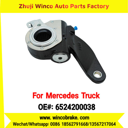 Winco OEM 6524200038 Brake Adjuster for Mercedes Benz Truck Automatic Slack Adjuster Auto Parts Brake Adjusting Arm Haldex Type 1 Hole TO FIT MERCEDES Trucks LH 26 Teeth Replace Haldex 72593