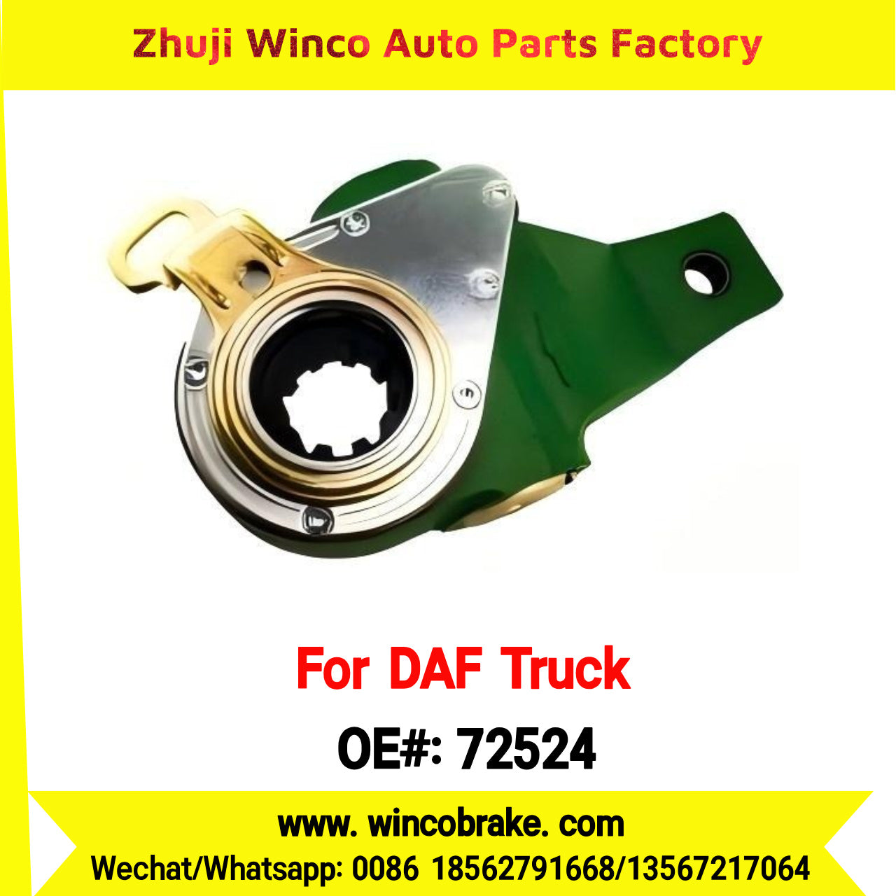 Winco OEM 72524 Automatic Slack Adjuster OEM 0159557 TO FIT DAF Truck and Bus RH Spline 10 Teeth Replaces Haldex 72524