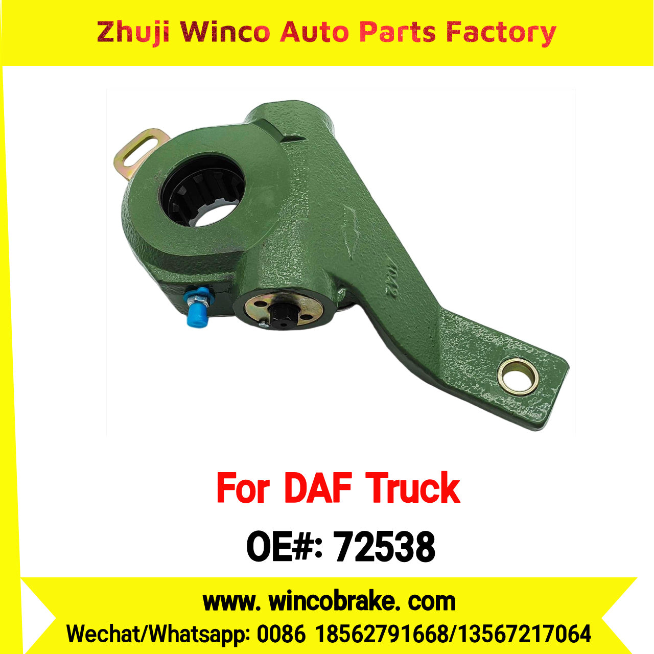 Winco OEM 72538 Automatic Slack Adjuster OEM 0159589 TO FIT DAF Truck RH Spline 10 Teeth Replaces Haldex 72538