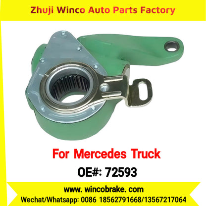 Winco OEM 72593 Brake Adjuster for Mercedes Benz Truck OEM 6524200038 Automatic Slack Adjuster Auto Parts Brake Adjusting Arm Haldex Type 1 Hole TO FIT MERCEDES TRUCKS LH 26 Teeth Replace Haldex 72593