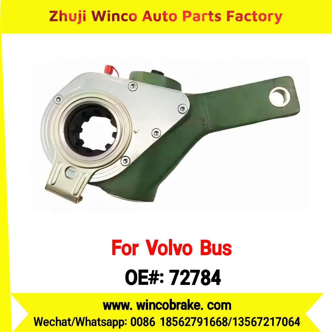Winco OEM 72784 Automatic Slack Adjuster TO FIT Volvo Bus Replaces OEM 1197965 LH 10 Teeth Haldex 72784