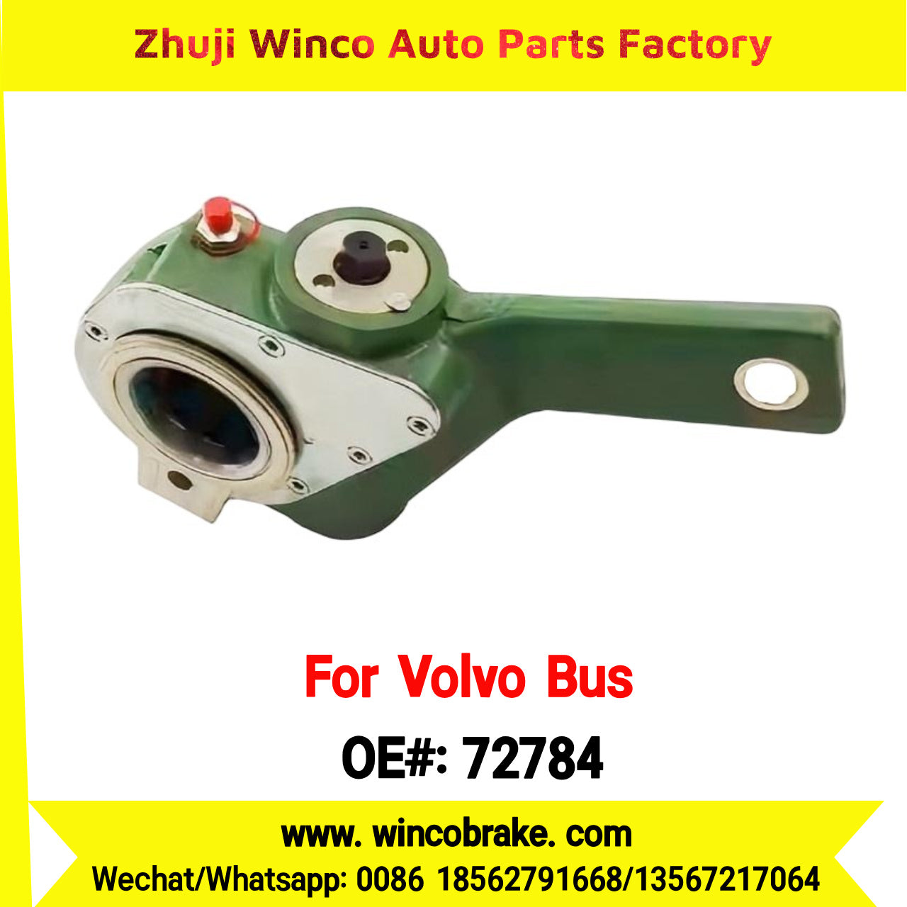 Winco OEM 72784 Automatic Slack Adjuster TO FIT Volvo Bus Replaces OEM 1197965 LH 10 Teeth Haldex 72784
