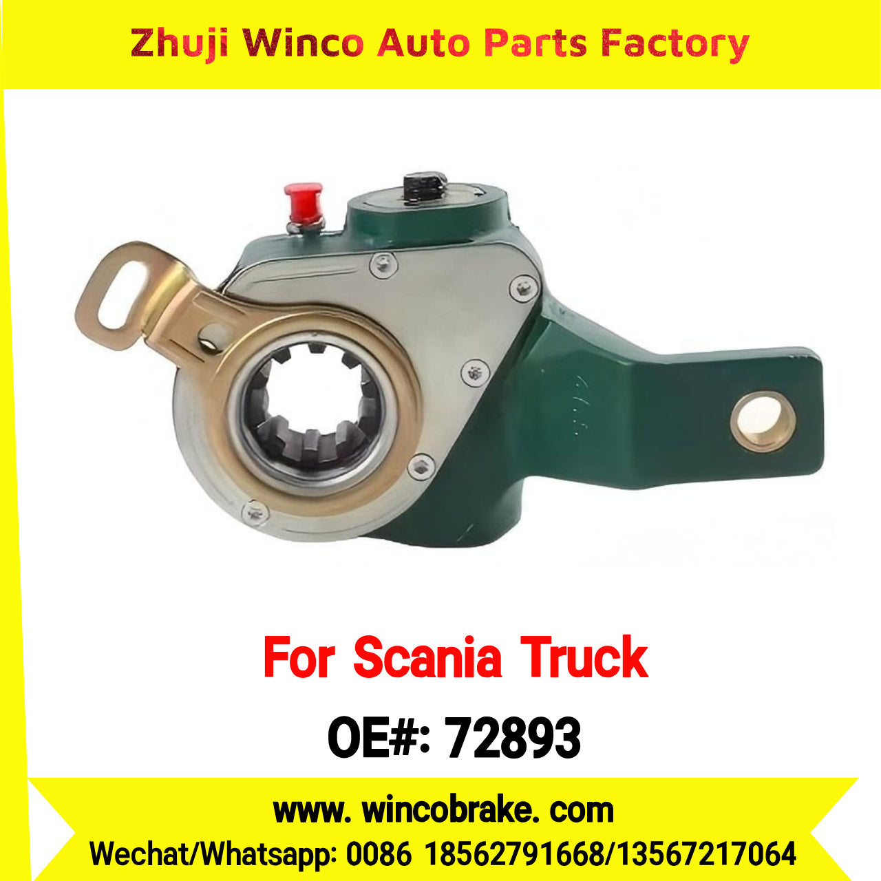 Winco OEM 72893 Automatic Slack Adjuster TO FIT Scania TRUCK & BUS Replaces OEM 394194 RH 10 Teeth Haldex 72893