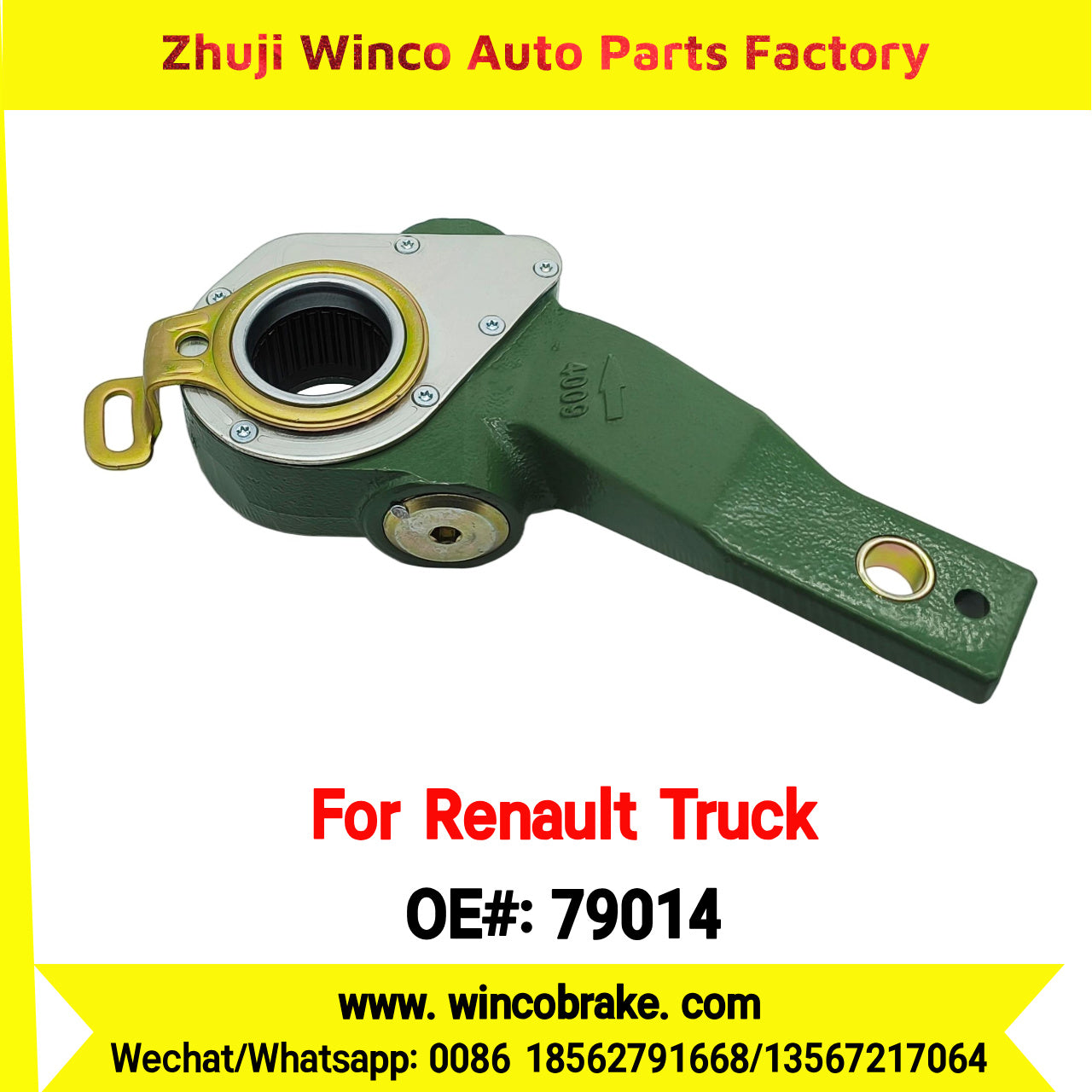 Winco OEM 79014 Automatic Slack Adjuster TO FIT Renault Truck 27 Teeth, 175, 14mm Bushing REPLACES HALDEX 79014