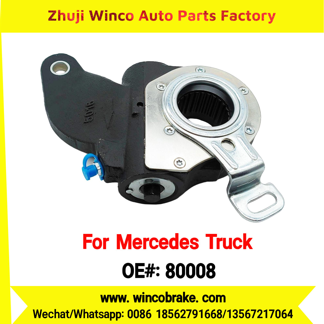 Winco OEM 80008 Brake Adjuster for Mercedes Benz Truck Automatic Slack Adjuster OEM 9454200038 Auto Parts Brake Adjusting Arm Haldex Type 1 Hole TO FIT MERCEDES Trucks LH 26 Teeth Replace Haldex 80008