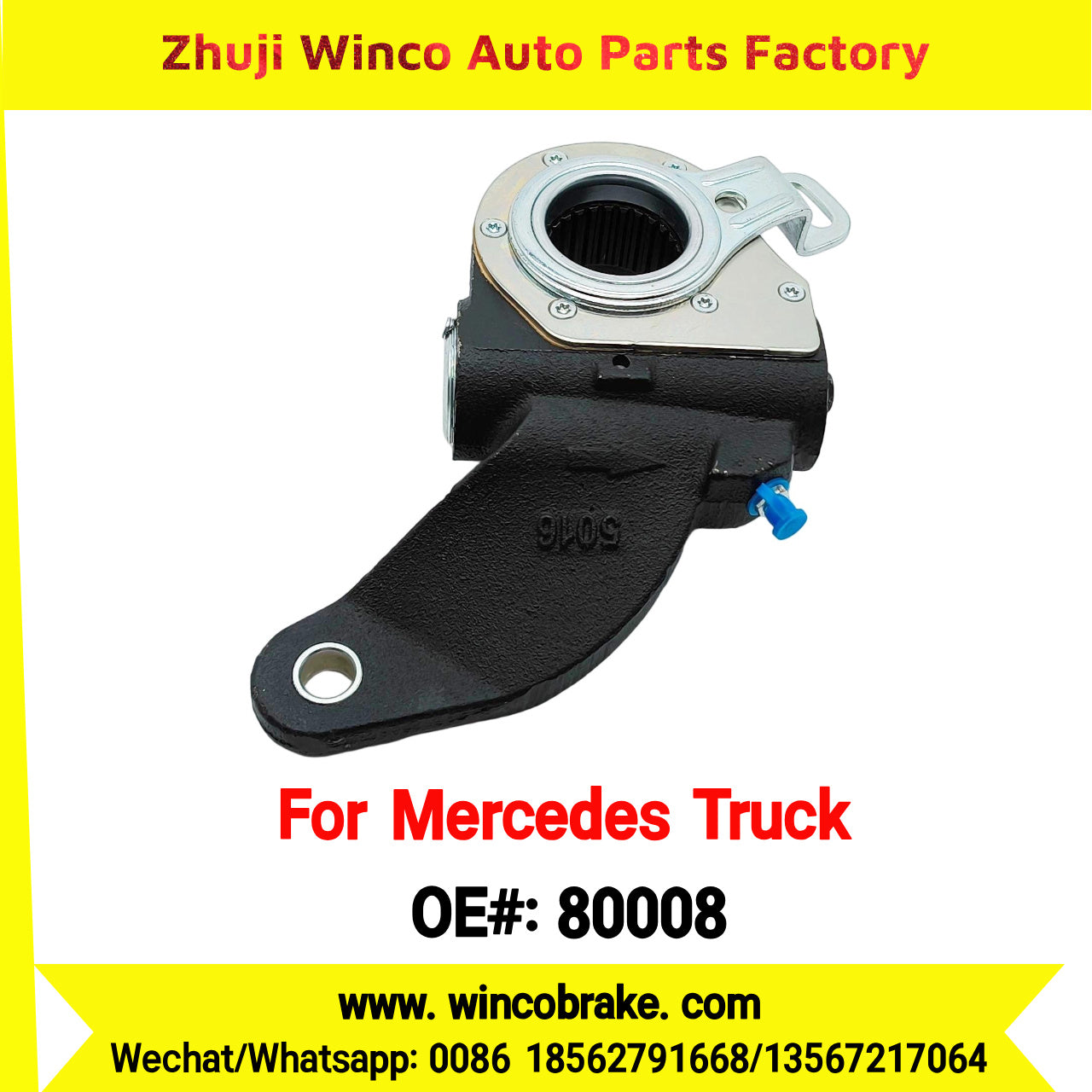 Winco OEM 80008 Brake Adjuster for Mercedes Benz Truck Automatic Slack Adjuster OEM 9454200038 Auto Parts Brake Adjusting Arm Haldex Type 1 Hole TO FIT MERCEDES Trucks LH 26 Teeth Replace Haldex 80008