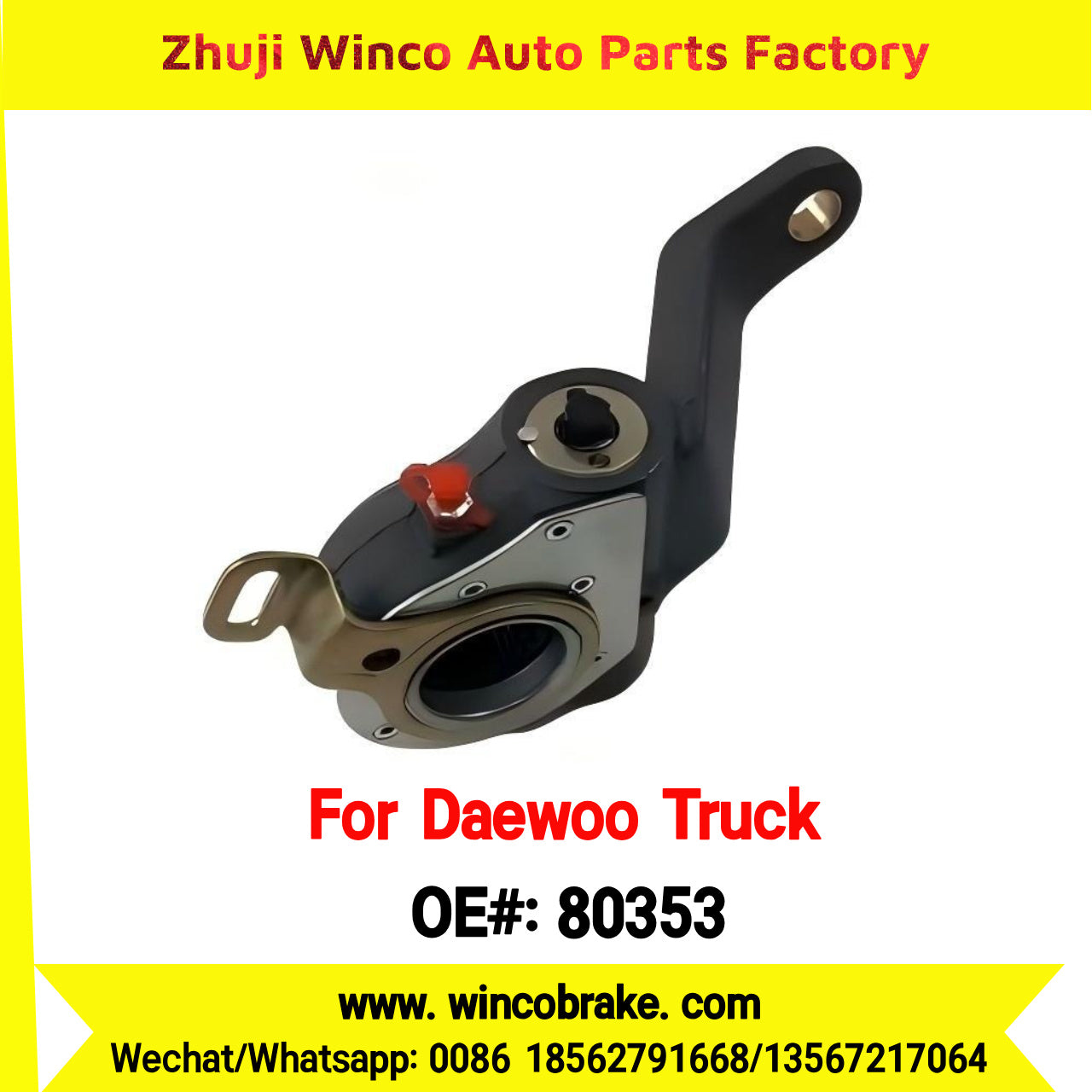 Winco OEM 80353 Automatic Slack Adjuster Suit to DAEWOO Trucks Parts LH 25 Teeth South Korea Southeast Asia Market To Replace Haldex 80353