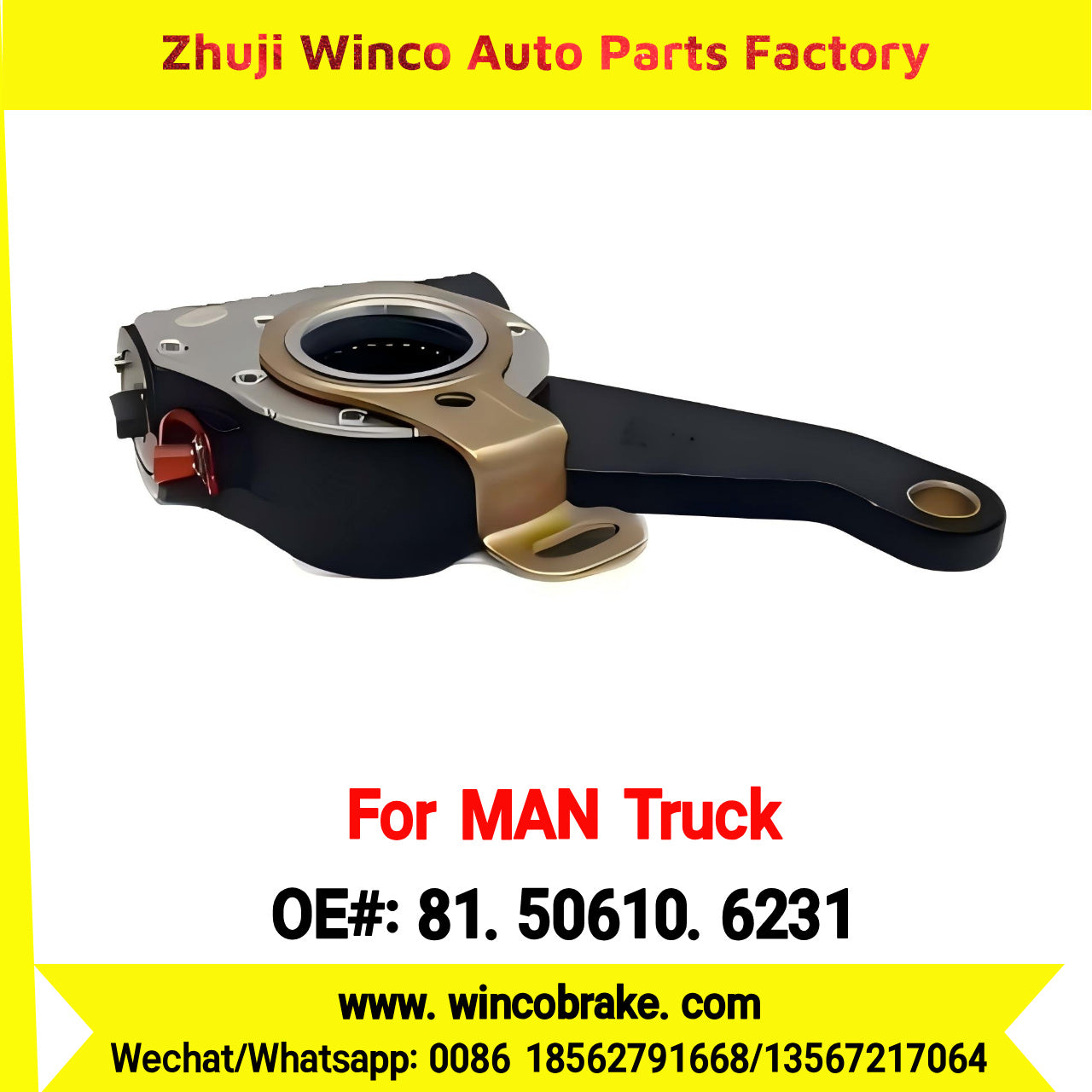 Winco OEM 81.50610.6231 Automatic Slack Adjuster Fit Shacman and Man Truck Spare Parts Front 26 Teeth