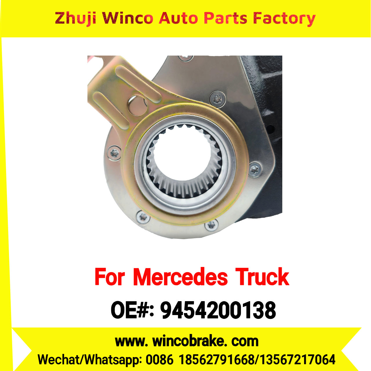 Winco OEM 9454200138 Mercedes Benz Slack Adjuster Slack Auto Brake Adjustment Arm for Benz TO FIT MERCEDES TRUCKS REPLACES HALDEX 80008