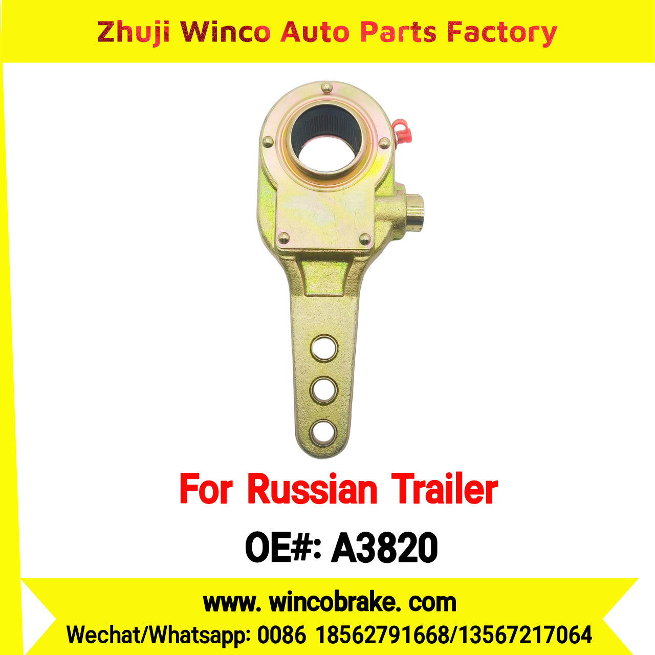 Winco OEM A3820 Manual Slack Adjuster for Russian Trailer L1 AXLE Russian Heavy Duty 37 Teeth