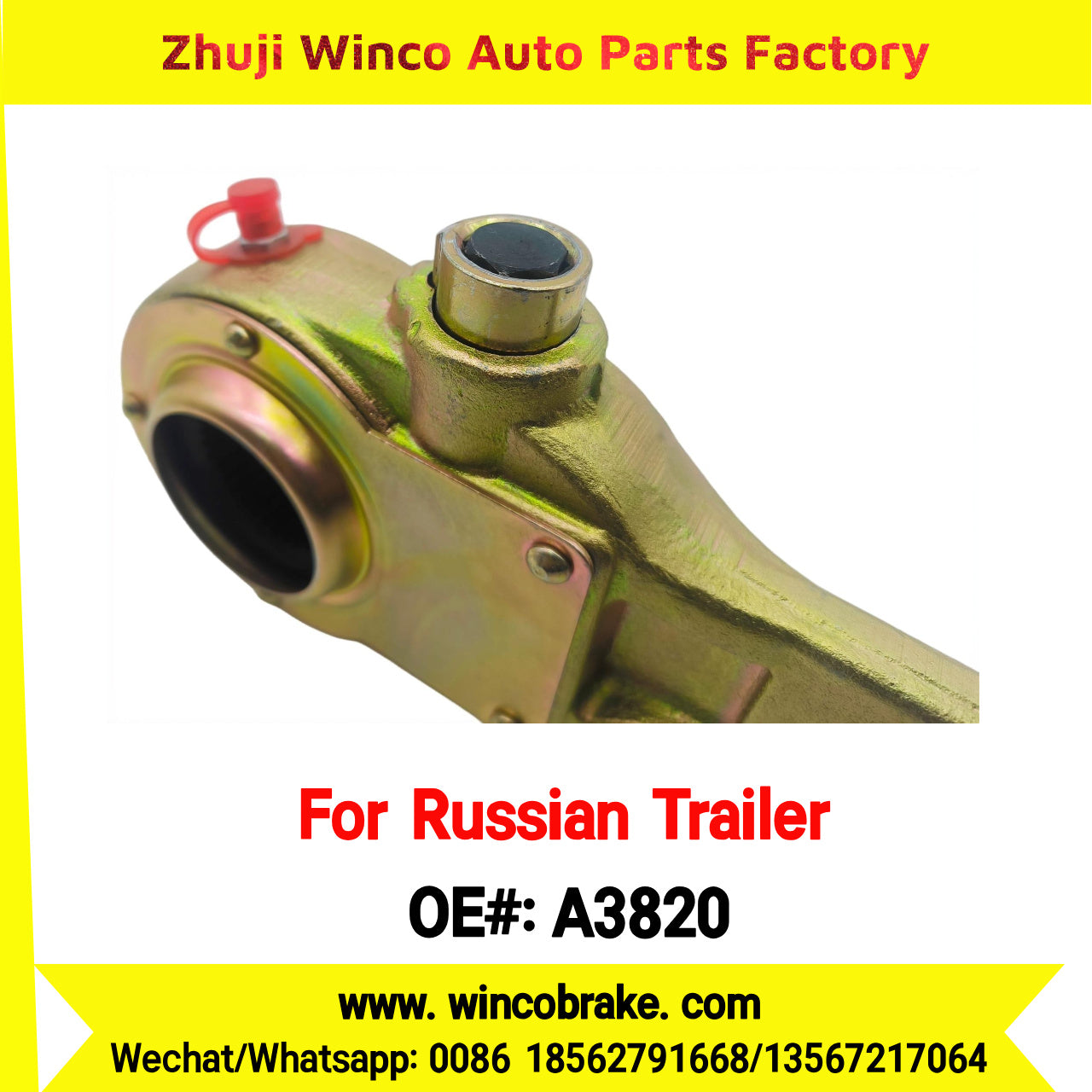 Winco OEM A3820 Manual Slack Adjuster for Russian Trailer L1 AXLE Russian Heavy Duty 37 Teeth