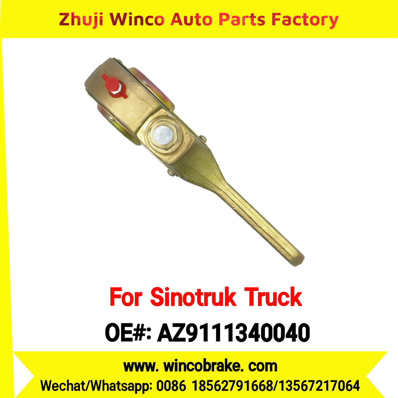 Winco OEM AZ9111340040 Manual Slack Adjuster for Suit to China Sinotruk Truck Howo Styer Front Straight 19 Teeth SPARE PARTS