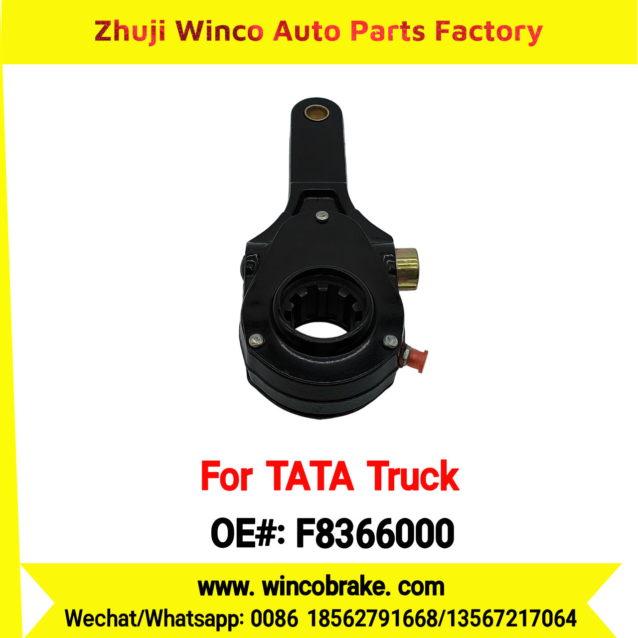 Winco OEM F8366000 Truck Parts Front Manual Slack Adjuster for India Series TATA Trucks New Condition Brake Assembly