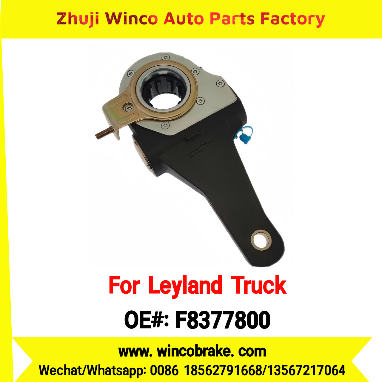 Winco OEM F8377800 Export Indian Automatic Slack Adjuster for Leyland Trucks 10 Teeth