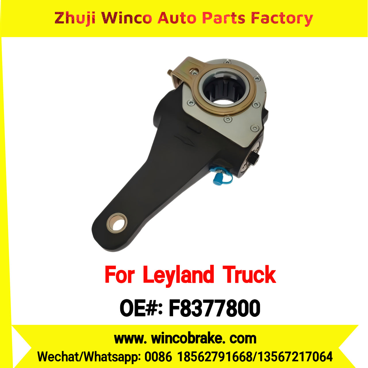 Winco OEM F8377800 Export Indian Automatic Slack Adjuster for Leyland Trucks 10 Teeth