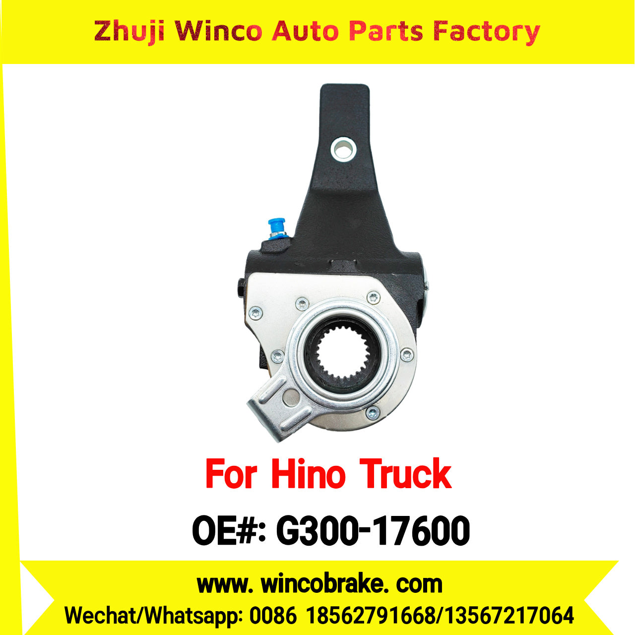 Winco OEM G300-17600 Automatic Slack Adjuster Suit to Japanese HINO Truck 1 Hole 24 Teeth Spare Parts To Replace Haldex Slack Adjuster