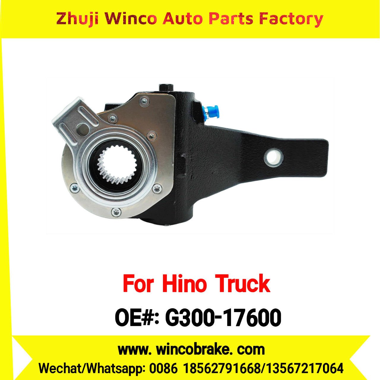 Winco OEM G300-17600 Automatic Slack Adjuster Suit to Japanese HINO Truck 1 Hole 24 Teeth Spare Parts To Replace Haldex Slack Adjuster