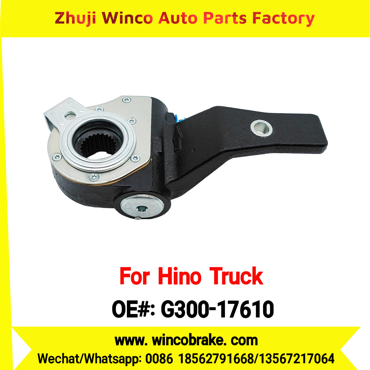 Winco OEM G300-17610 Automatic Slack Adjuster Suit to Japanese HINO Truck 1 Hole 24 Teeth Spare Parts To Replace Haldex Slack Adjuster