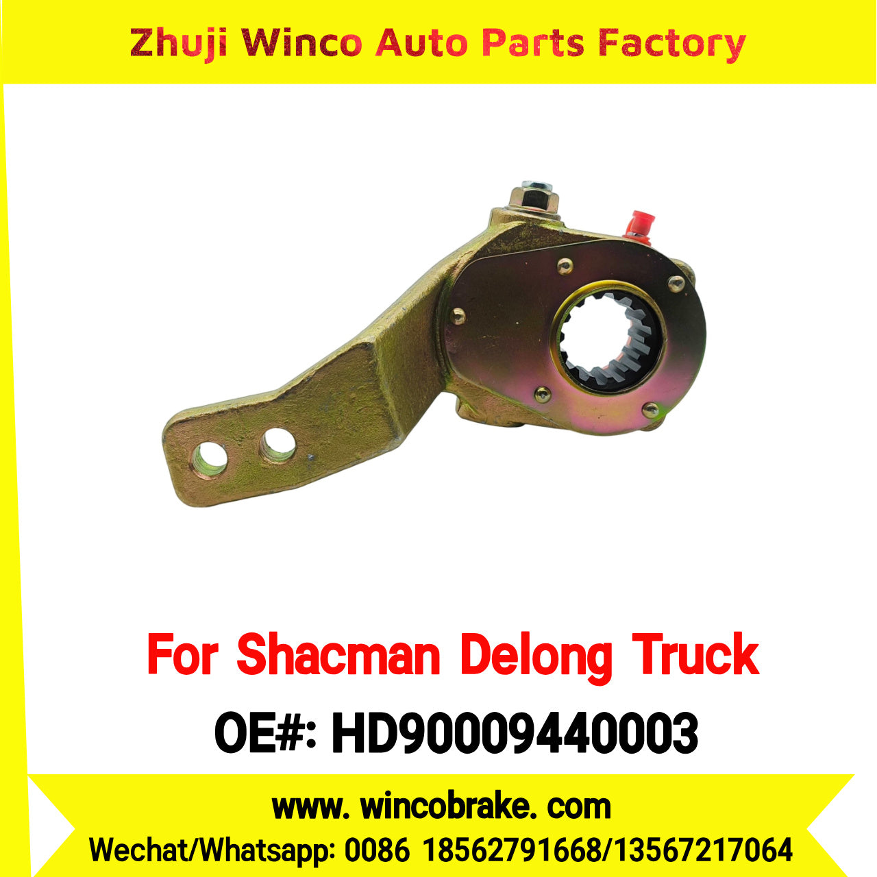 Winco OEM HD90009440003 Manual Slack Adjuster for Suit to Front Shacman Delong N3000 Truck Spare Parts LH 14 Teeth