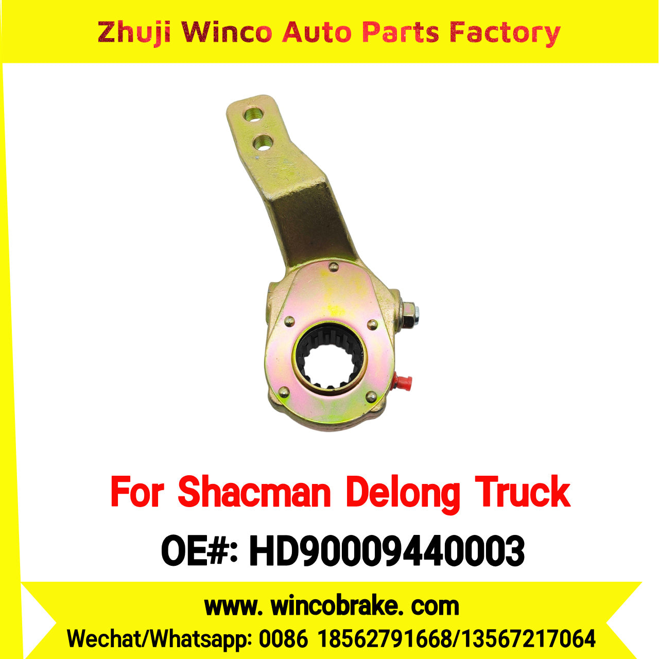 Winco OEM HD90009440003 Manual Slack Adjuster for Suit to Front Shacman Delong N3000 Truck Spare Parts LH 14 Teeth