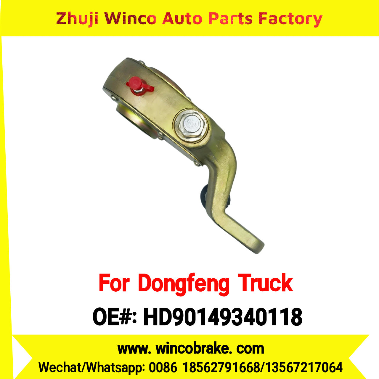 Winco OEM HD90149340118 Manual Slack Adjuster for Suit to China Dongfeng Truck Tianlong KC Brake Parts Front Right 19 Teeth