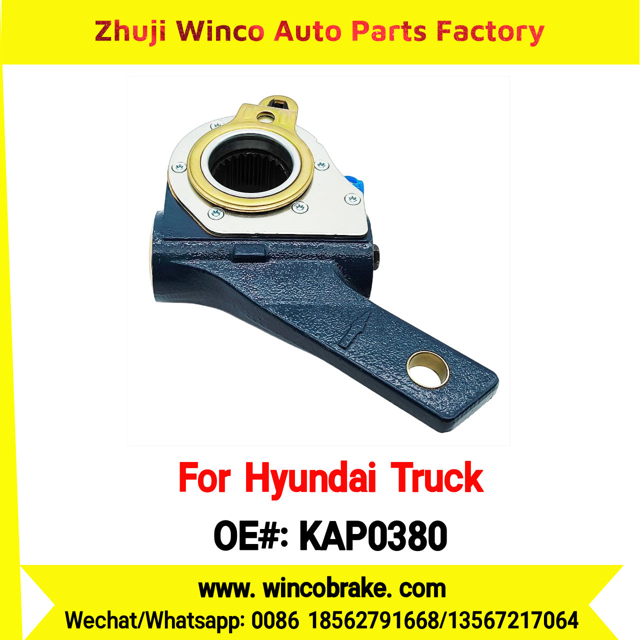 Winco OEM KAP0380 Automatic Slack Adjuster for Suit to Korea HYUNDAI NEW POWER TRAGO TRUCKS to Southeast Asia Market
