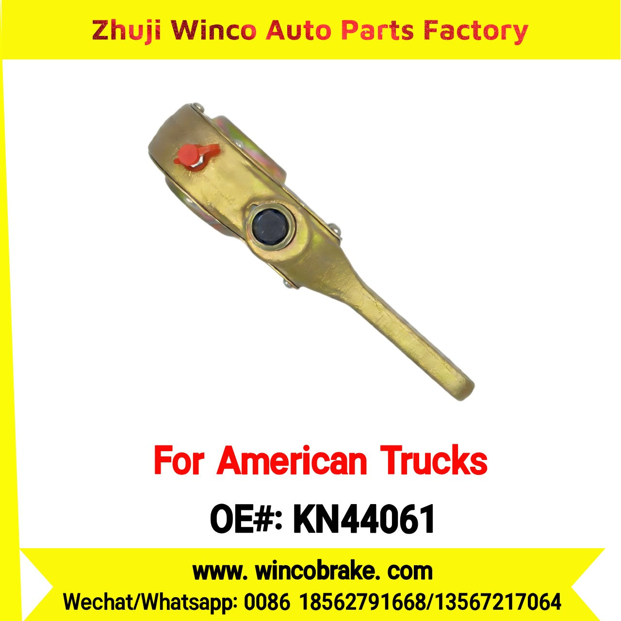 Winco OEM KN44061 Manual Brake Slack Adjuster MERITOR AXLE Truck Trailer Straight 2 Holes 28 Spline Brake Systems Accessory American Trucks Type To Replace Haldex KN44061