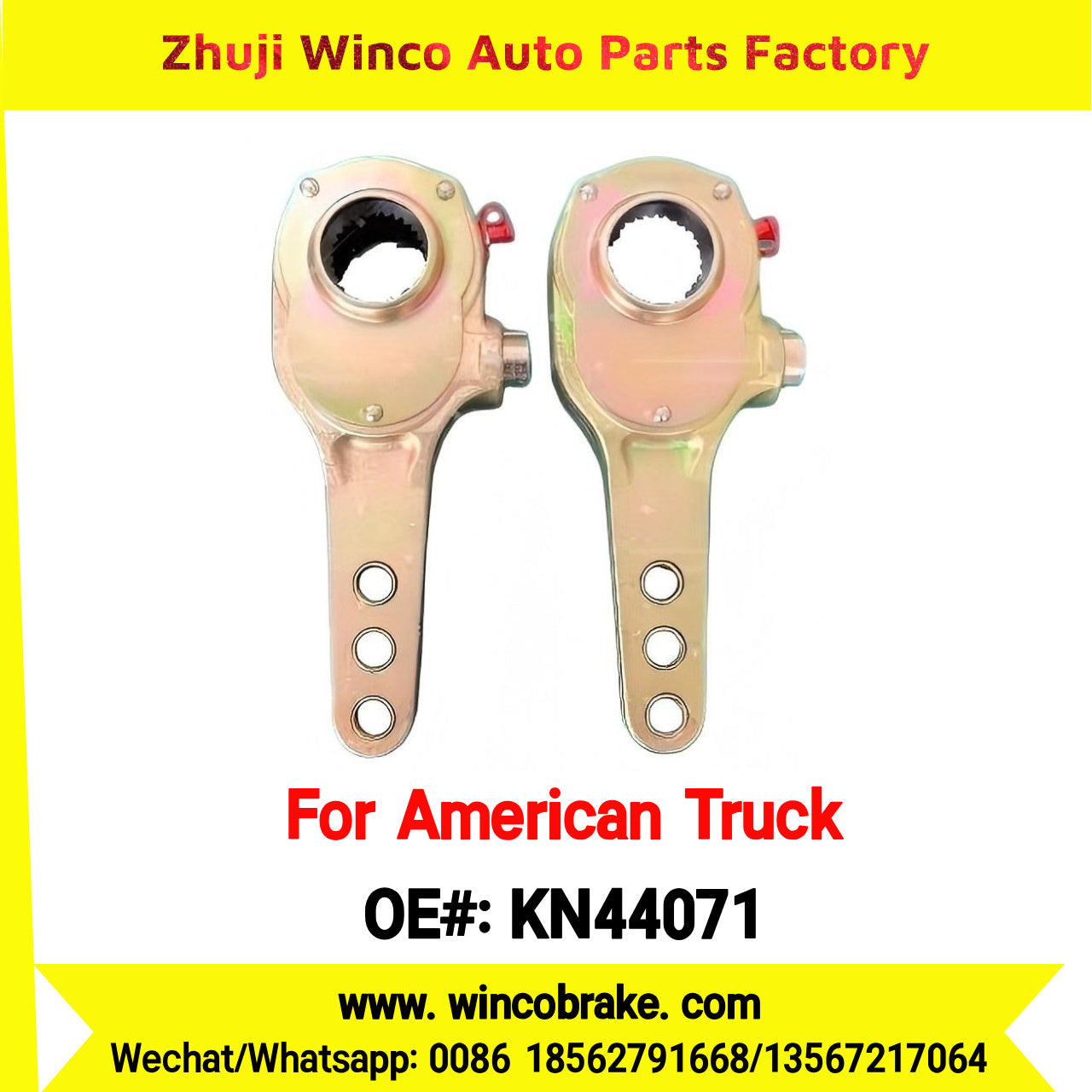 Winco OEM KN44071 Heavy Duty Manual Slack Adjuster for American Trucks 28 Teeth Replaces Haldex Bendix New Condition