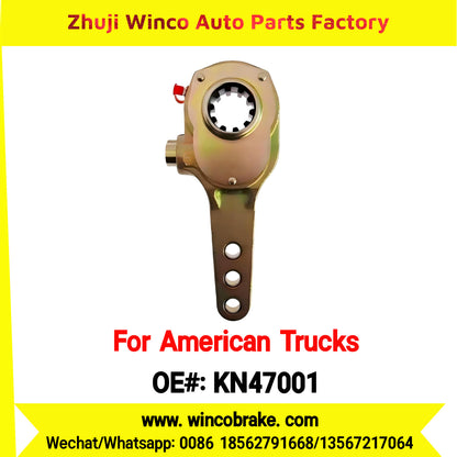 Winco OEM KN47001 Manual Brake Adjuster with Straight Arm for Truck Brake Systems 3 Holes 10 Teeth