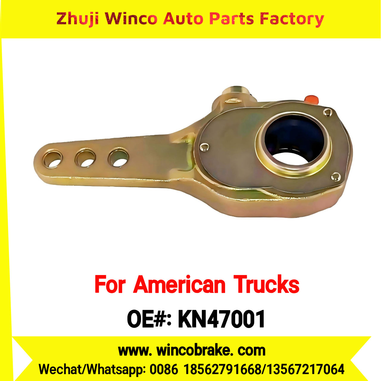 Winco OEM KN47001 New Forged Steel Manual Brake Adjuster 3 Holes 10 Teeth Export to North American Market