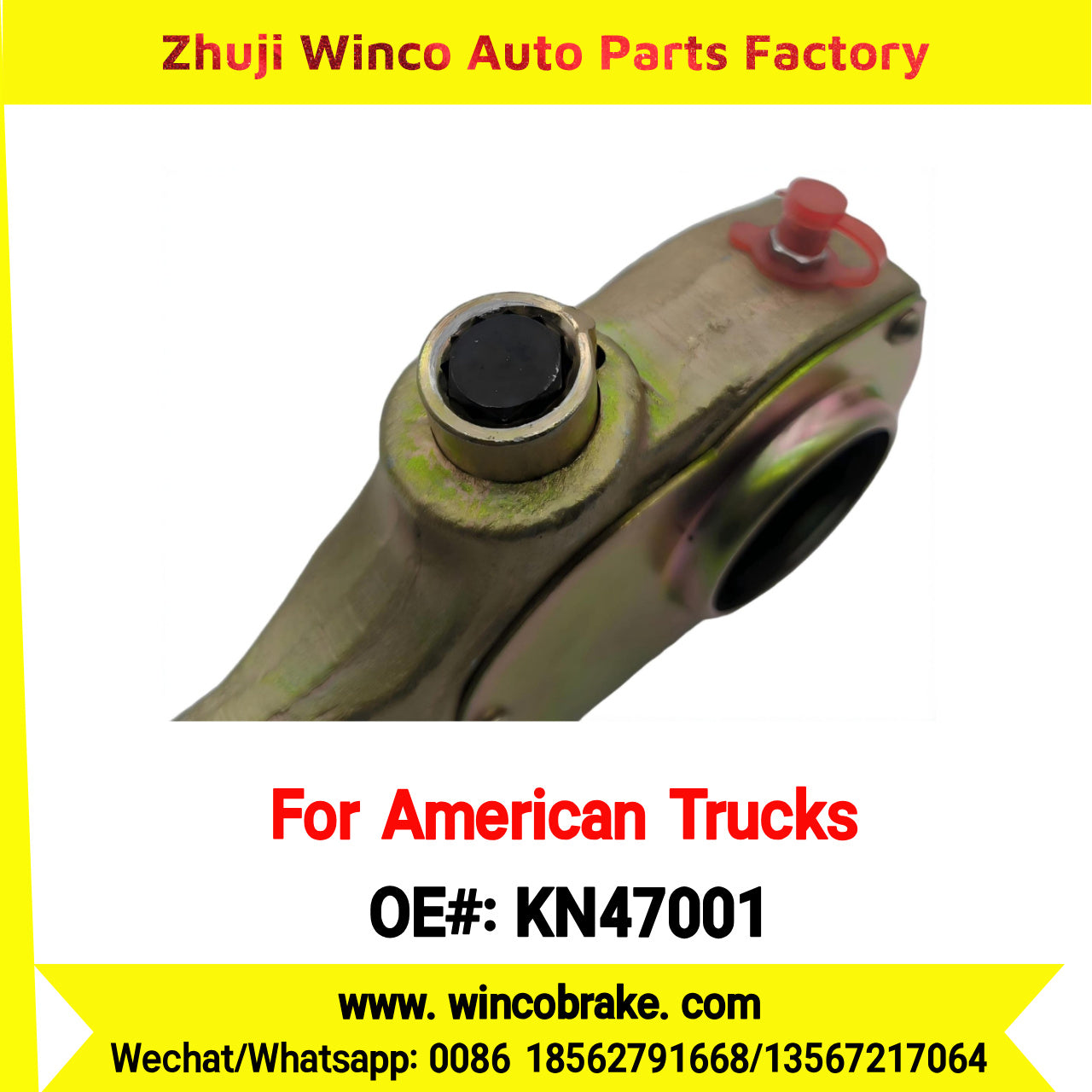 Winco OEM KN47001 Manual Brake Slack Adjuster Semi Truck Trailer Straight 10 Spline Brake Systems Accessory American Trucks Type To Replace Haldex KN47001
