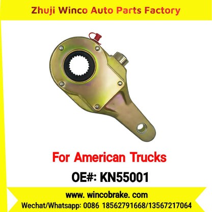 Winco OEM KN55001 Manual Brake Slack Adjuster MERITOR AXLE Truck Trailer Straight 1 Holes 24 Spline Brake Systems Accessory American Trucks Type To Replace Haldex KN55001