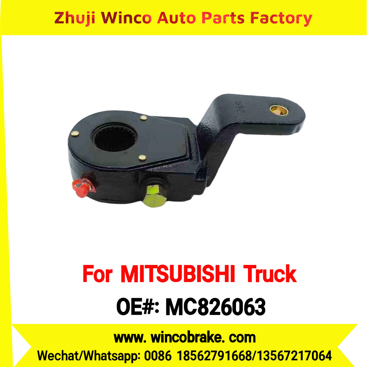 Winco OEM MC826063 Manual Slack Adjuster for Suit to Japanese FUSO FRONT MITSUBISHI Trucks LH 25 Teeth Spare Parts to Fit Trailer for Southeast Asia Market
