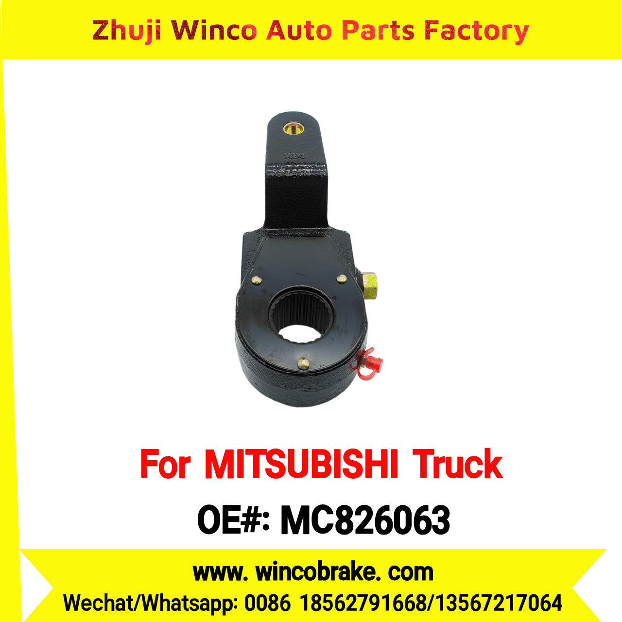 Winco OEM MC826063 Manual Slack Adjuster for Suit to Japanese FUSO FRONT MITSUBISHI Trucks LH 25 Teeth Spare Parts to Fit Trailer for Southeast Asia Market