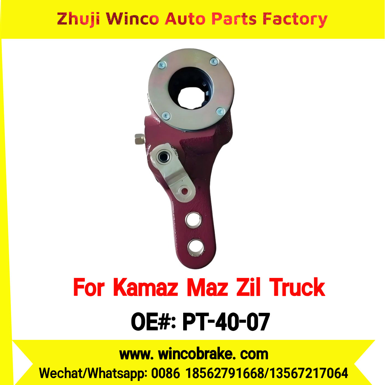 Winco OEM PT-40-07 Automatic Slack Adjuster for RH 10 Teeth Kamaz Maz Zil Truck Russian Heavy Duty