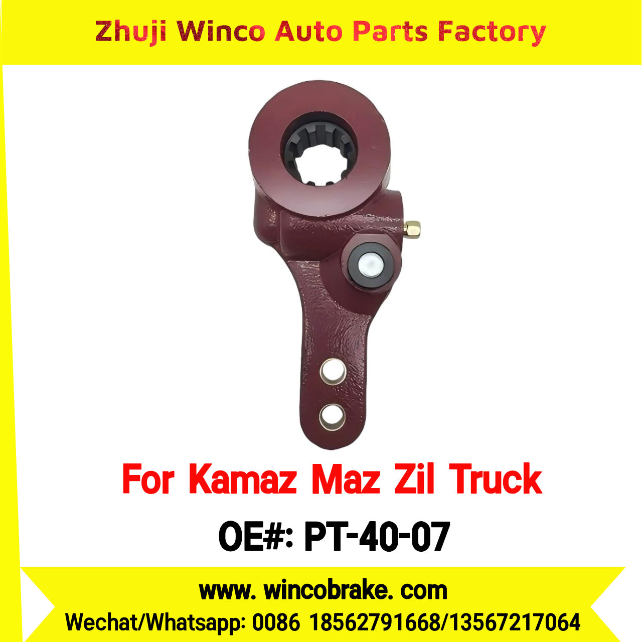 Winco OEM PT-40-07 Automatic Slack Adjuster for RH 10 Teeth Kamaz Maz Zil Truck Russian Heavy Duty