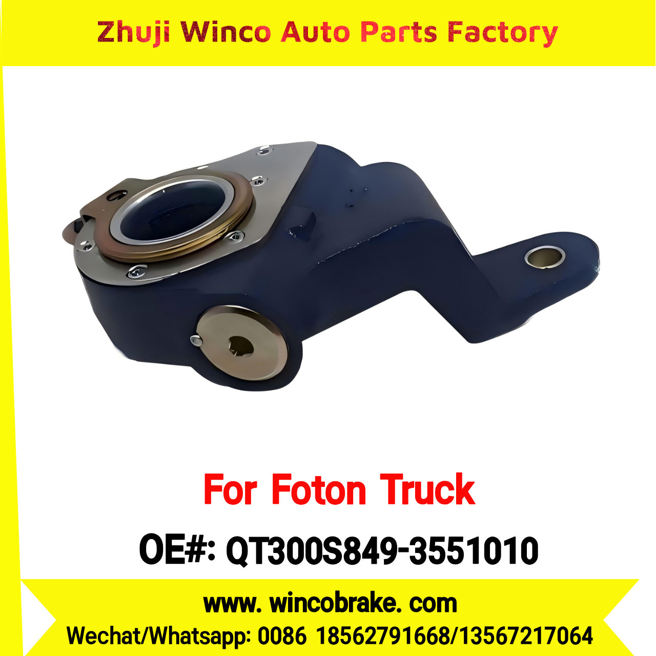Winco OEM QT300S849-3551010 Automatic Slack Adjuster for Suit to China Qingte Axle Foton Trucks 26 Teeth