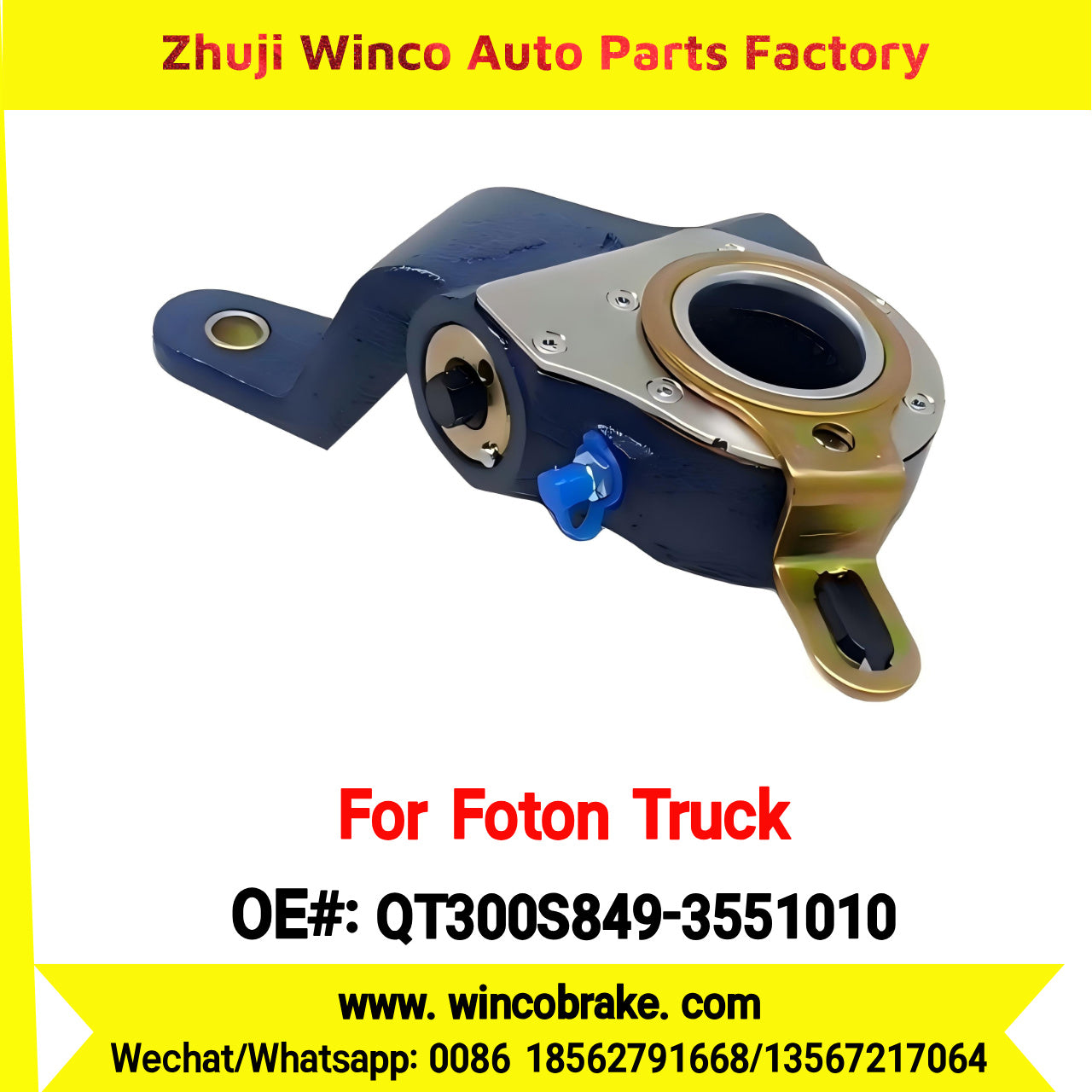 Winco OEM QT300S849-3551010 Automatic Slack Adjuster for Suit to China Qingte Axle Foton Trucks 26 Teeth