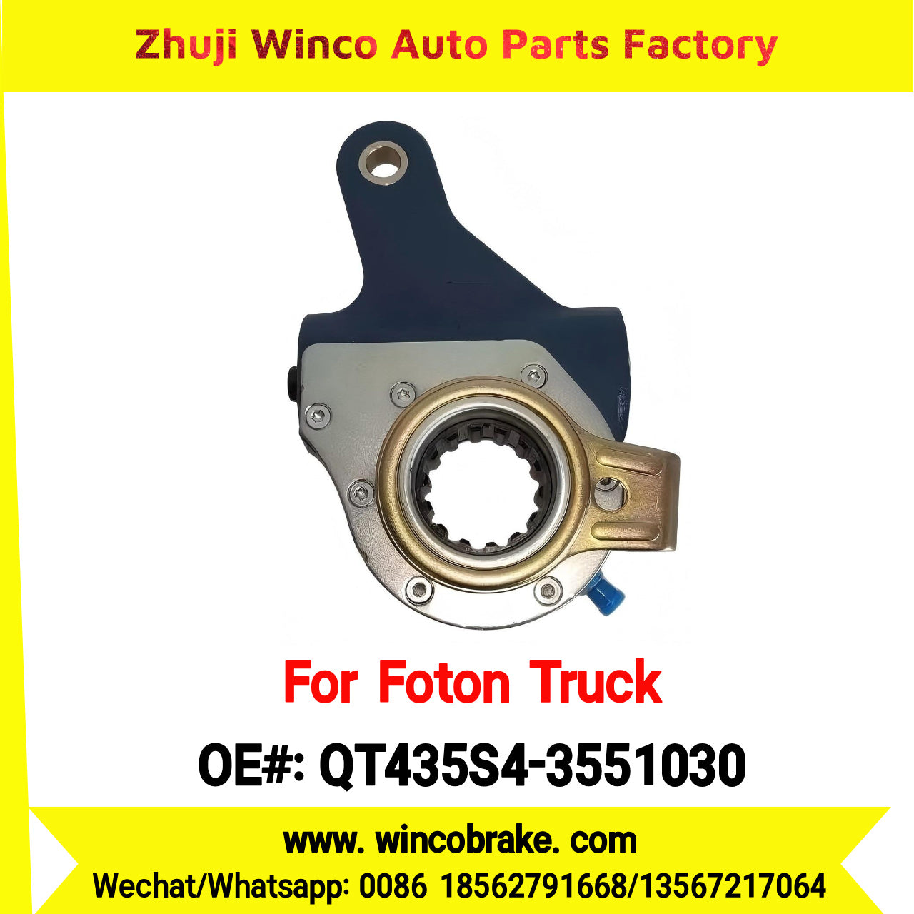 Winco OEM QT435S4-3551030 Automatic Slack Adjuster for Suit to China Qingte Axle Foton Auman Trucks