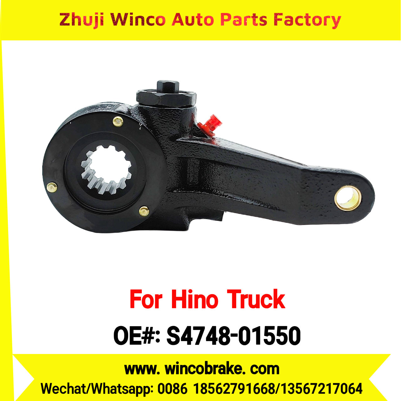 Winco OEM S4748-01550 Brake Slack Adjuster for Suit to Japanese HINO Truck EF500 Spare Parts