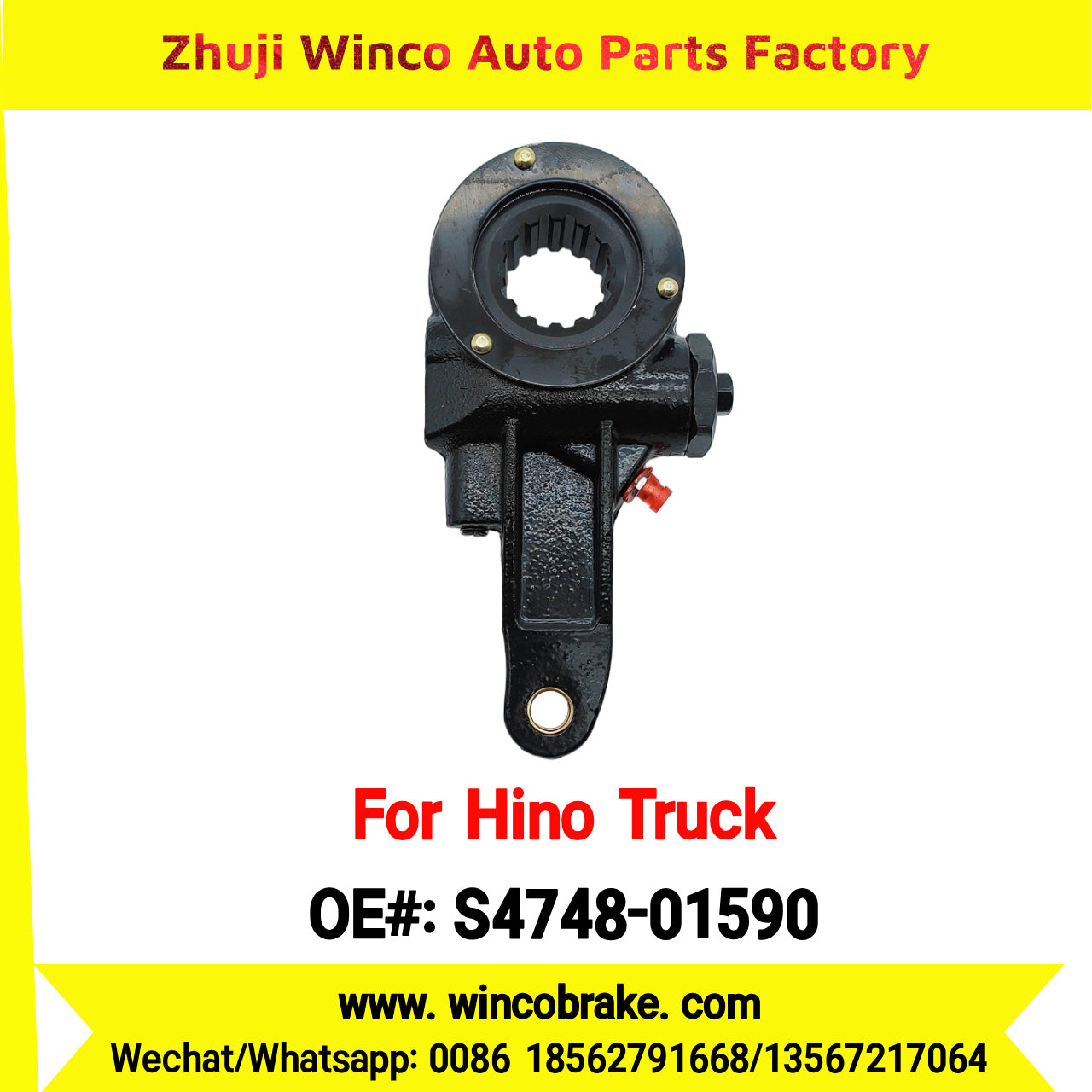 Winco OEM S4748-01590 Brake Slack Adjuster for Suit to Japanese HINO Truck ZM Spare Parts