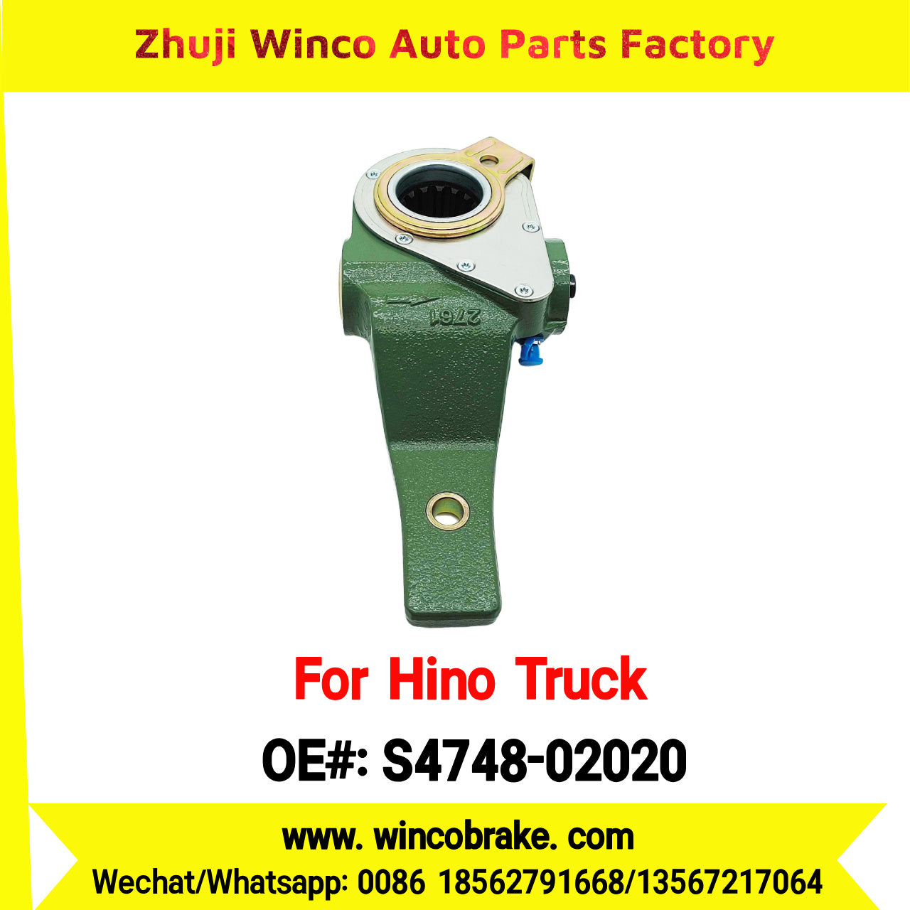 Winco OEM S4748-02020 Automatic Slack Adjuster for Suit to Japanese HINO 700 Truck Spare Parts